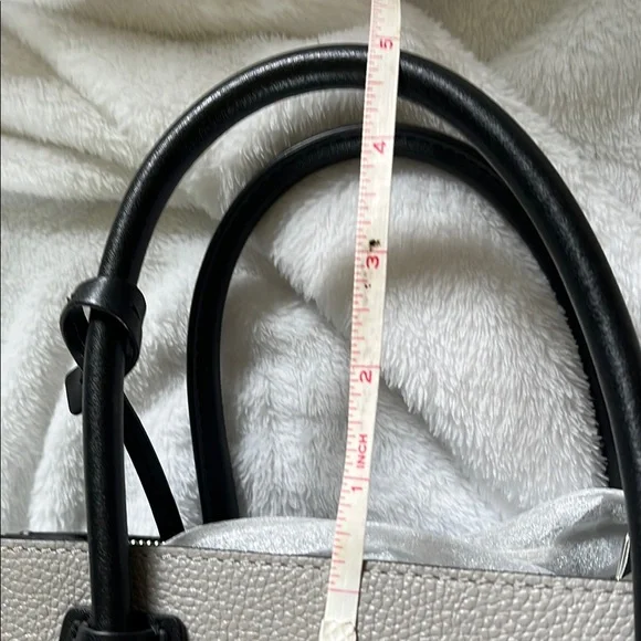 MichaelKors Mercer Tricolor Gray Black white Leather Handbag Shoulder purse tote - Picture 15 of 17